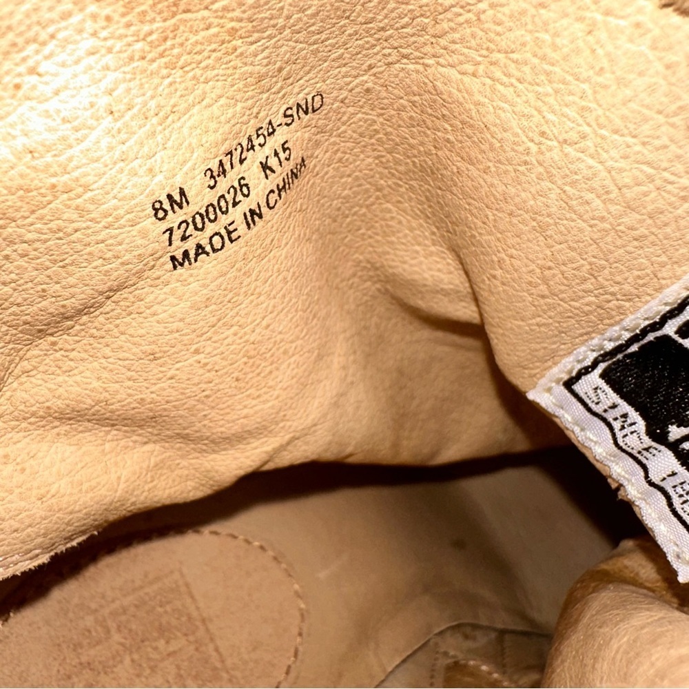 Frye Women's Brown Side Zip Block Heel Sand Suede Ankle Booties - Size 8M - Picture 8 of 8